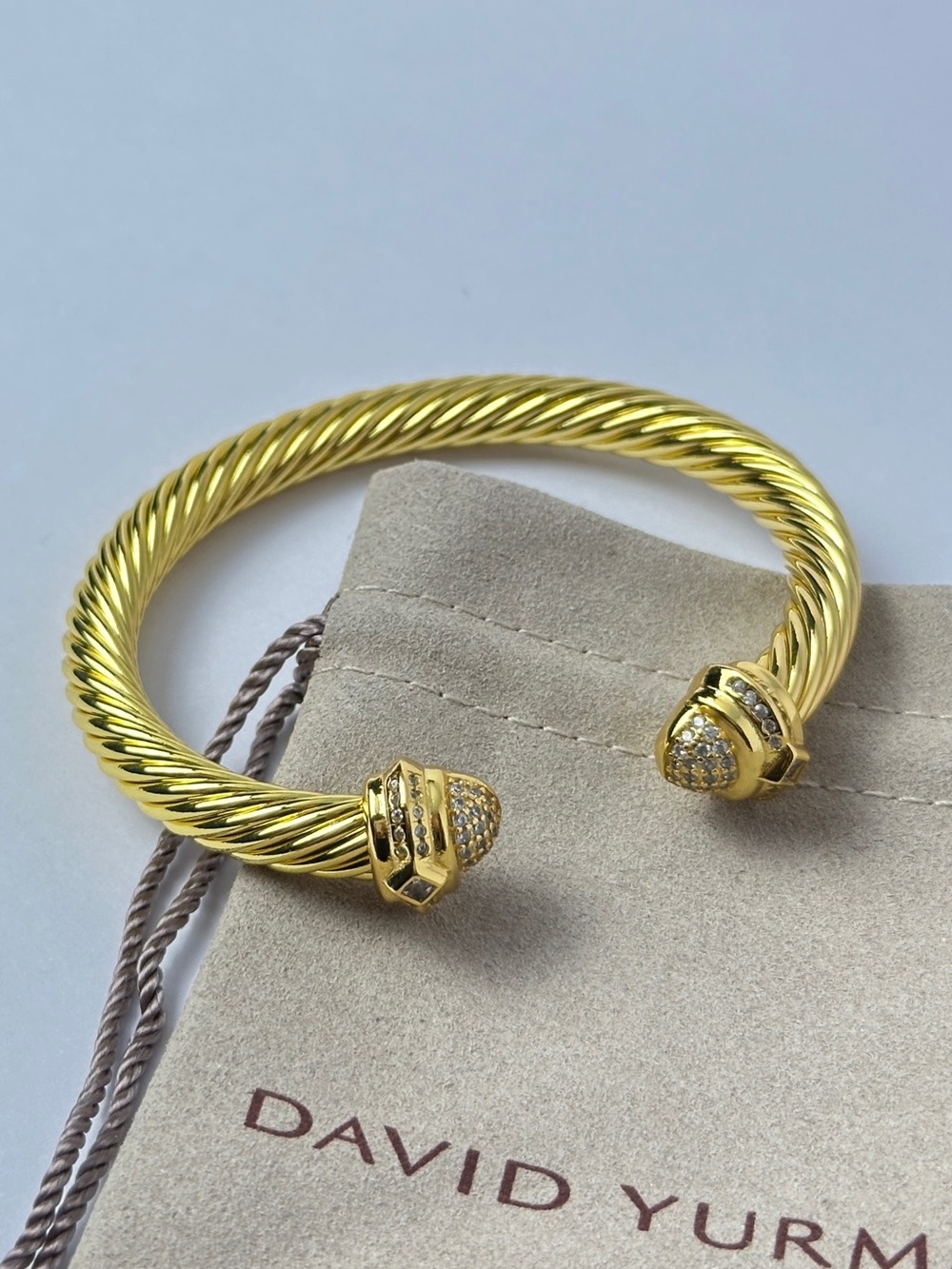 David Yurman 18K Yellow Gold Bracelet with Pave